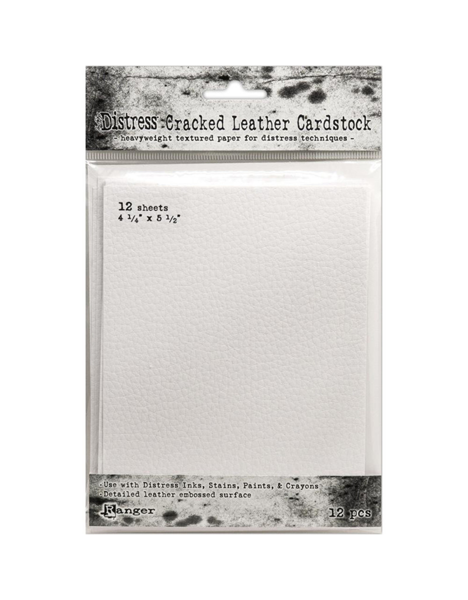 RANGER RANGER TIM HOLTZ DISTRESS CRACKED LEATHER CARDSTOCK 4.25''X5.5'' 12PK