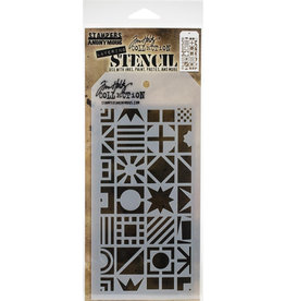 STAMPERS ANONYMOUS STAMPERS ANONYMOUS TIM HOLTZ PATCHWORK CUBE LAYERING STENCIL