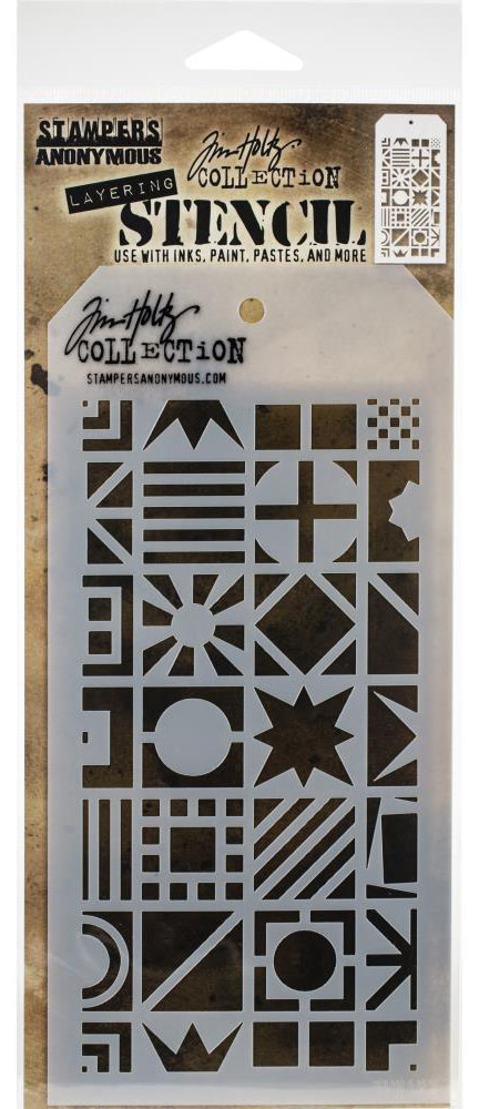 STAMPERS ANONYMOUS STAMPERS ANONYMOUS TIM HOLTZ PATCHWORK CUBE LAYERING STENCIL