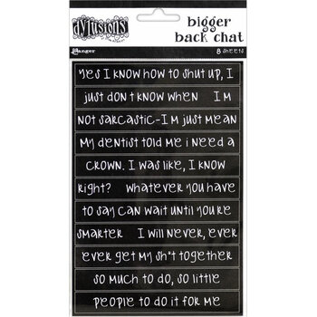 RANGER DYLUSIONS STICKERS BLACK BIGGER BACK CHAT STICKERS