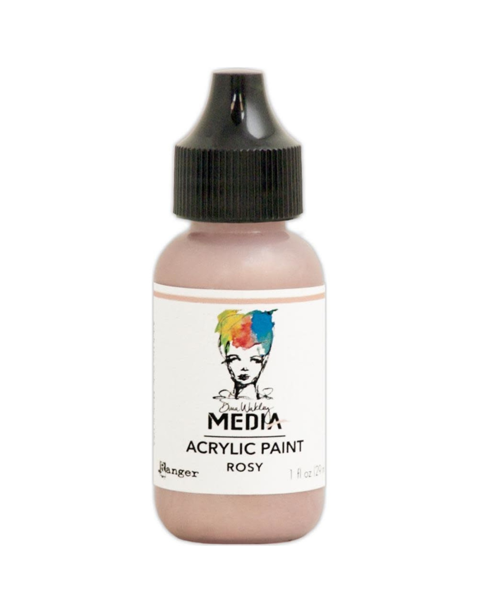 RANGER RANGER DINA WAKLEY MEDIA ACRYLIC PAINT ROSY 1OZ