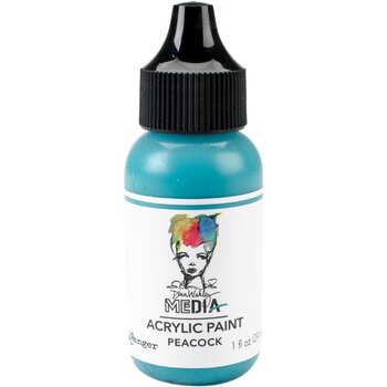 RANGER RANGER DINA WAKLEY MEDIA ACRYLIC PAINT PEACOCK 1OZ