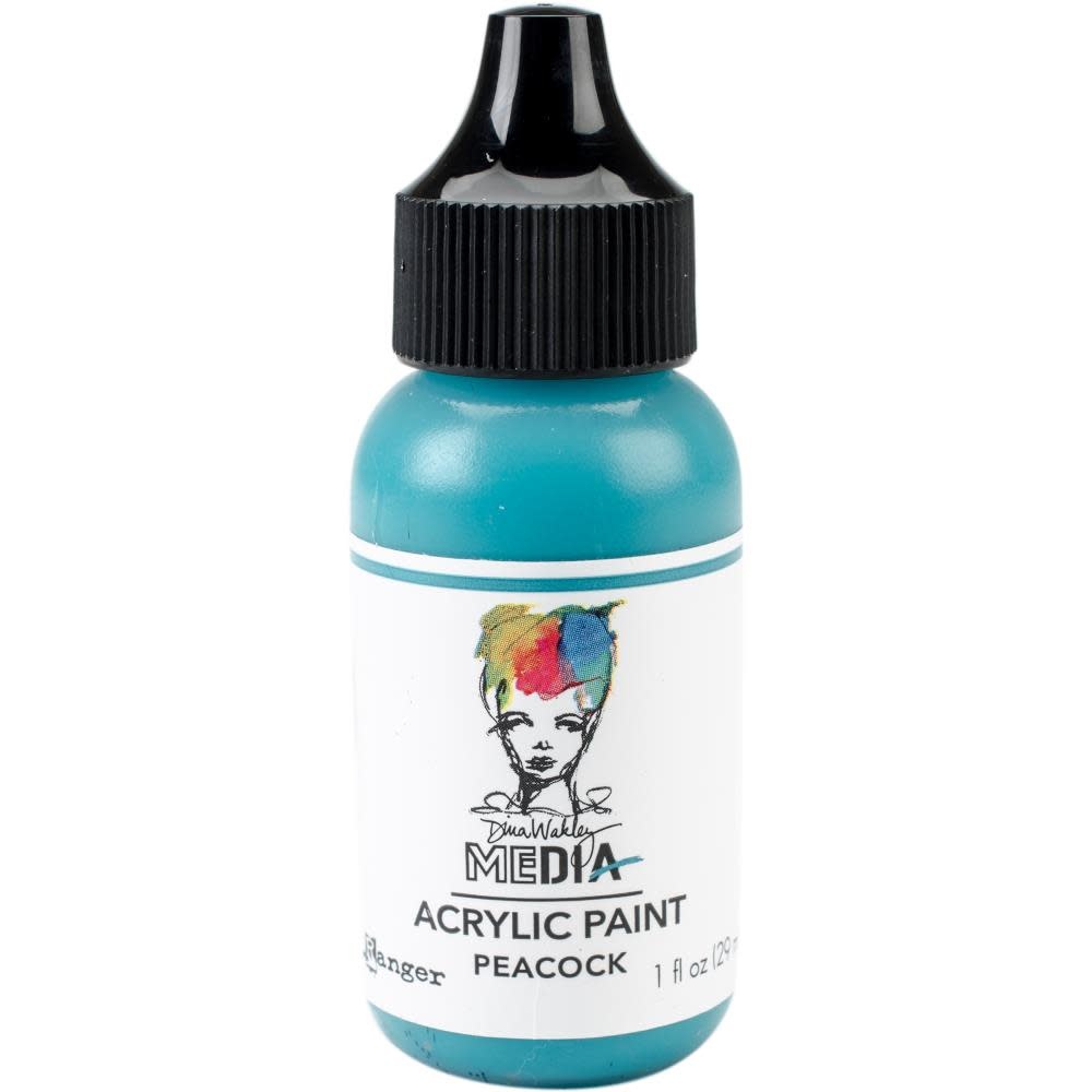 RANGER RANGER DINA WAKLEY MEDIA ACRYLIC PAINT PEACOCK 1OZ