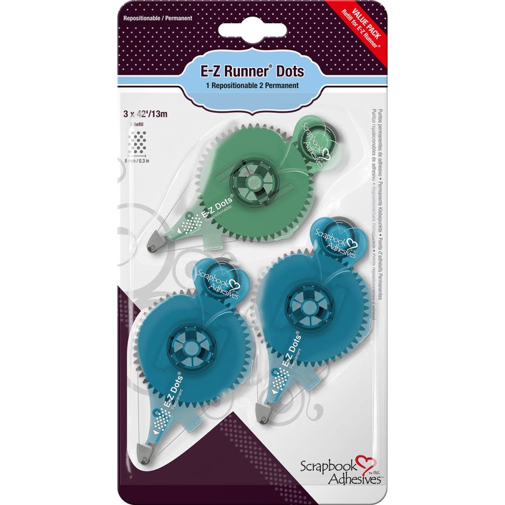 3L SCRAPBOOK ADHESIVES E-Z RUNNER DOTS REFILLS 3PK