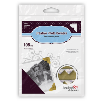 3L SCRAPBOOK ADHESIVES PHOTO CORNERS GOLD 108PK