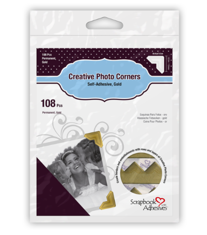 3L SCRAPBOOK ADHESIVES PHOTO CORNERS GOLD 108PK