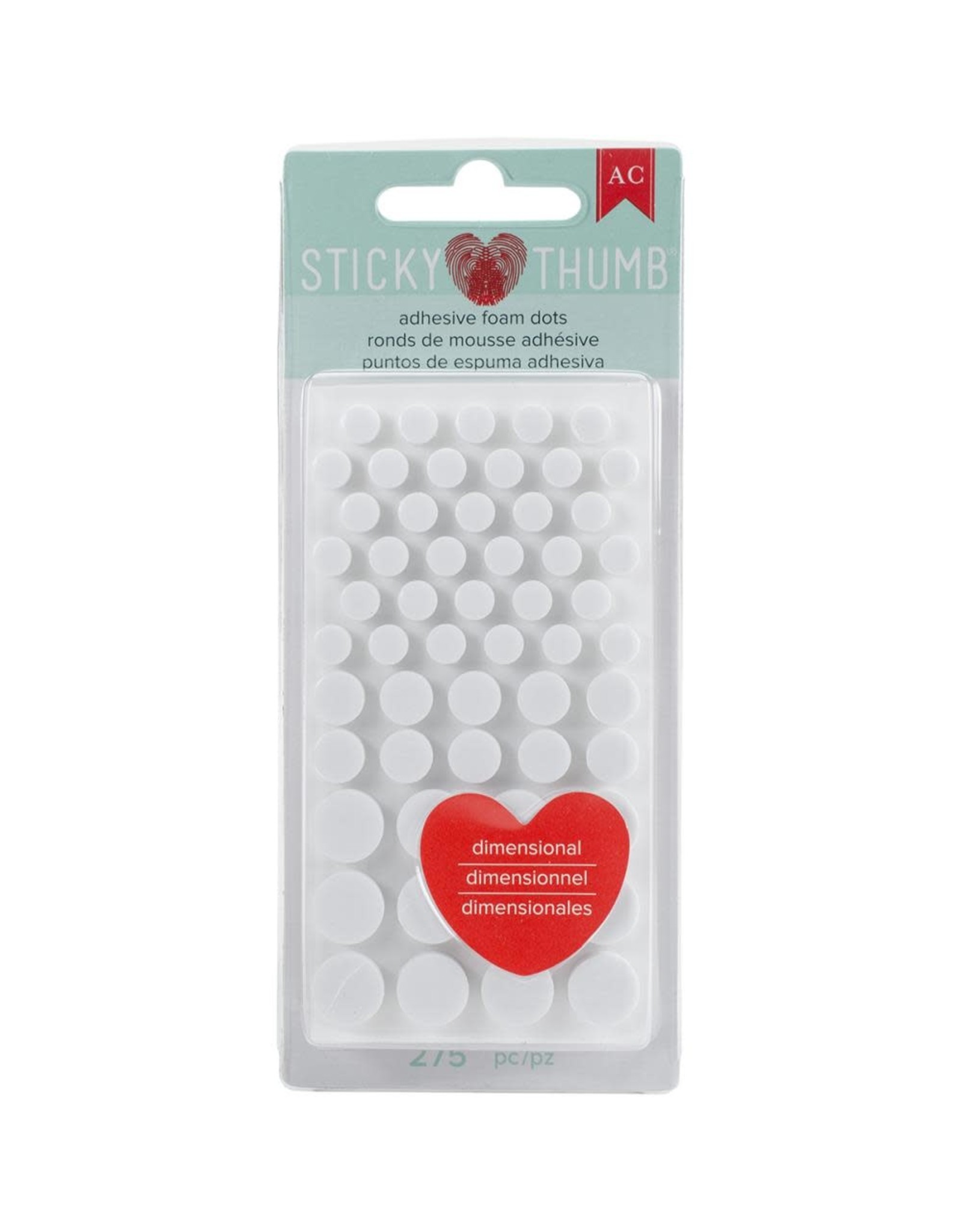 AMERICAN CRAFTS AMERICAN CRAFTS STICKY THUMB WHITE ASSORTED ADHESIVE FOAM DOTS