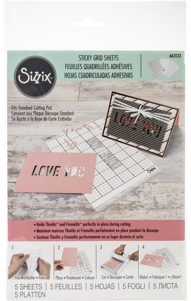 SIZZIX SIZZIX STICKY GRID SHEETS 5PK