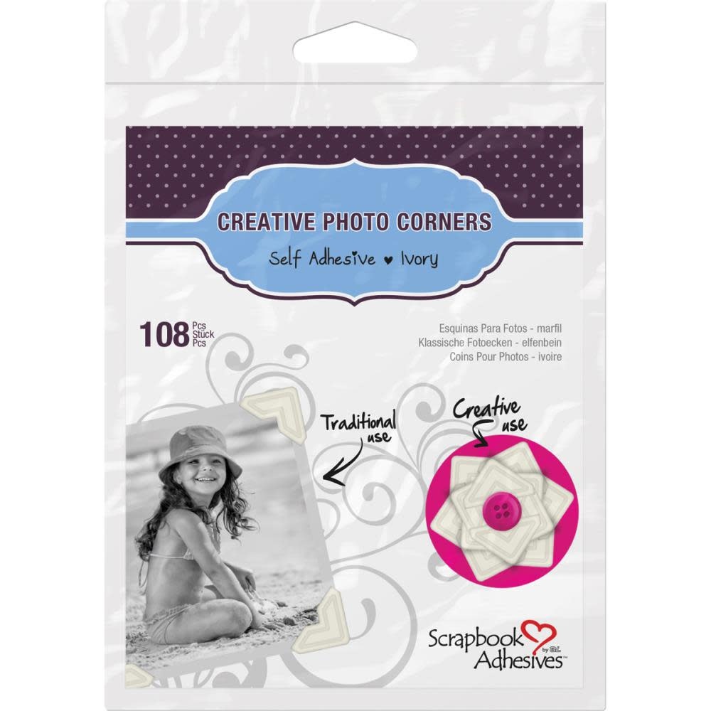 3L SCRAPBOOK ADHESIVES PHOTO CORNERS IVORY 108PK