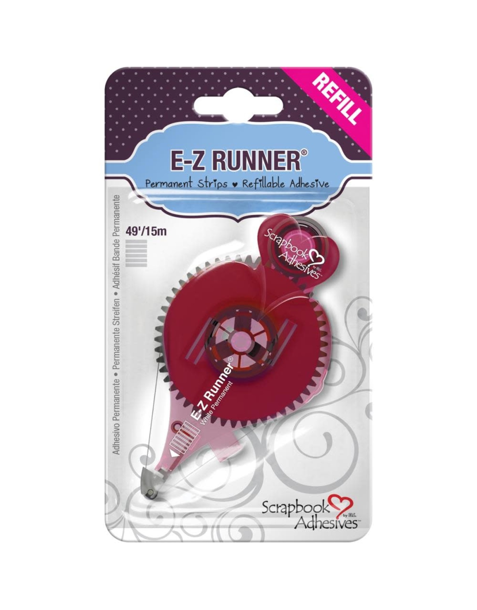 3L SCRAPBOOK ADHESIVES E-Z-RUNNER 49' STRIPS REFILL FOR 01200 RUNNER