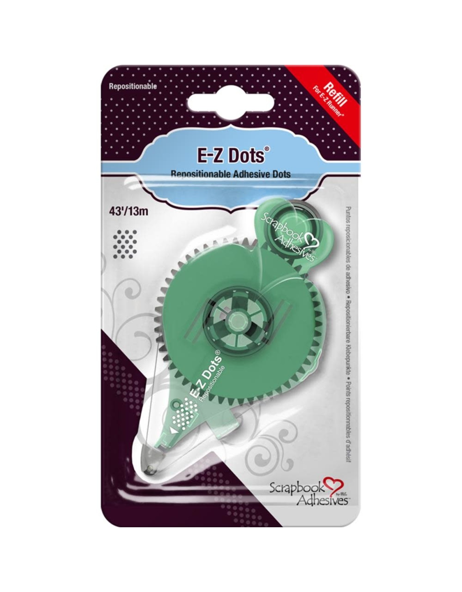 3L SCRAPBOOK ADHESIVES E-Z DOTS REPOSITIONABLE REFILL FOR 01204 RUNNER