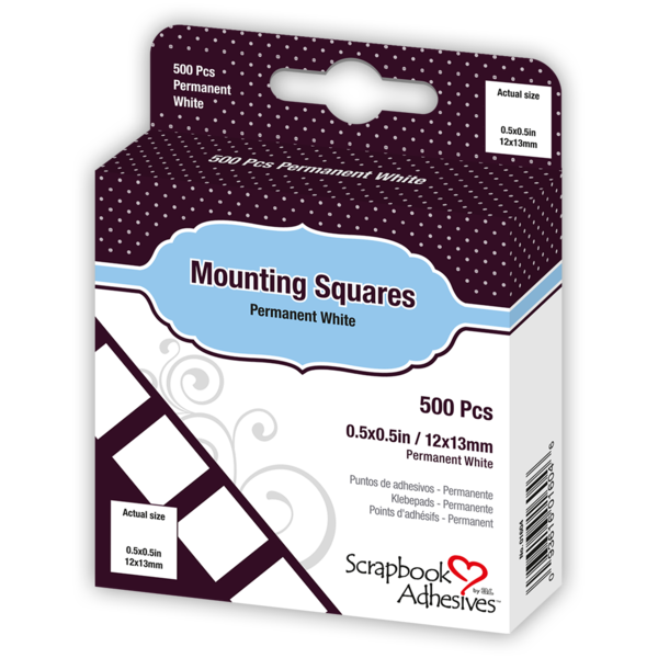 3L SCRAPBOOK ADHESIVES MOUNTING SQUARES PERMANENT 500PK