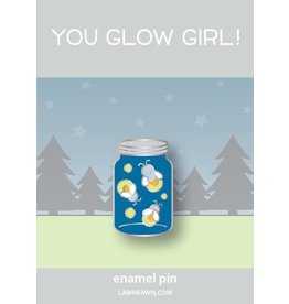 LAWN FAWN LAWN FAWN ORNAMENTS ENAMEL PIN YOU GLOW GIRL