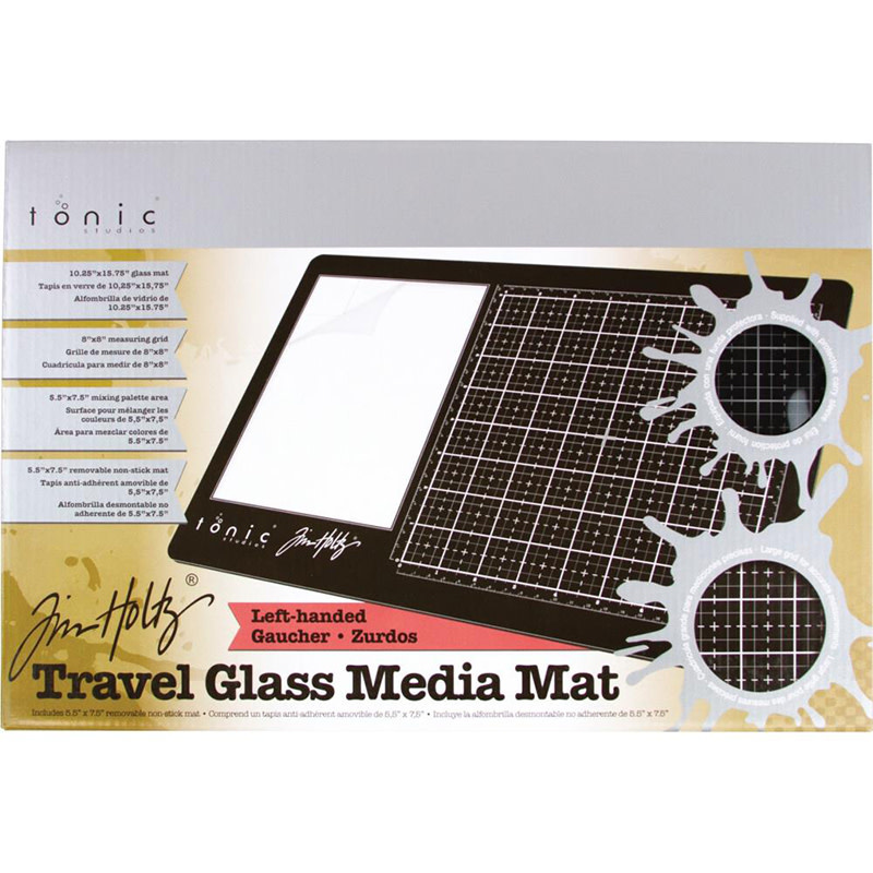 TONIC TONIC STUDIOS TIM HOLTZ GLASS MEDIA MAT TRAVEL LEFT HANDED  10.25''x15.75''