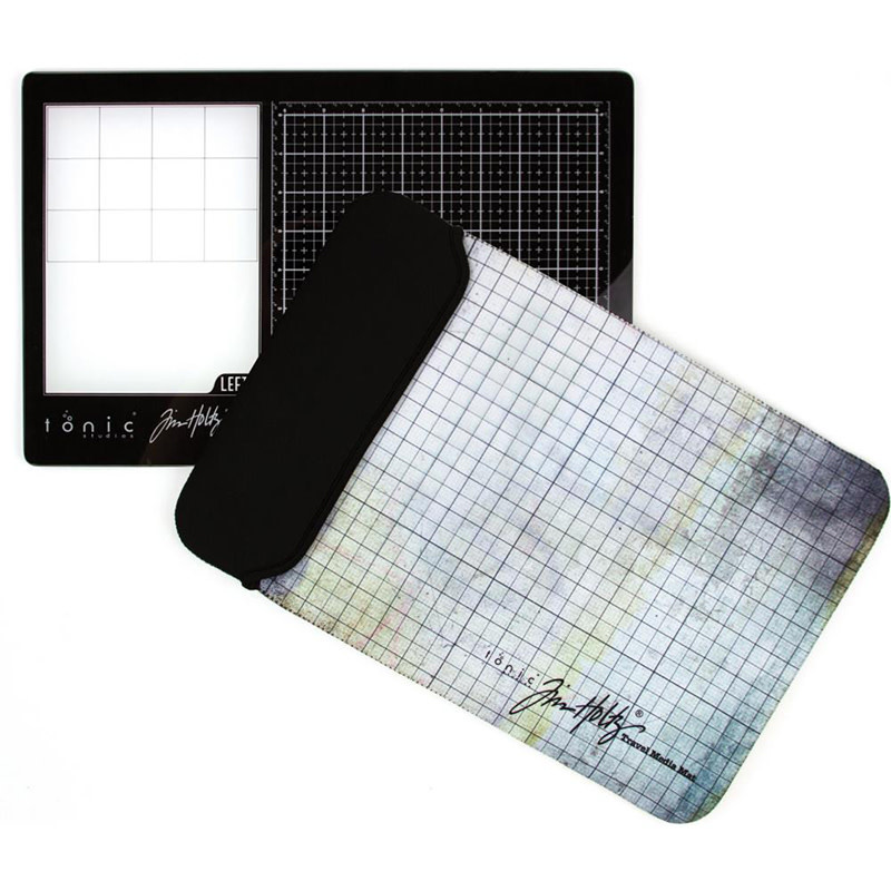 TONIC TONIC STUDIOS TIM HOLTZ GLASS MEDIA MAT TRAVEL LEFT HANDED  10.25''x15.75''