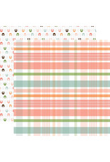 ECHO PARK PAPER ECHO PARK BABY GIRL NEW ARRIVAL PLAID DOUBLE SIDED CARDSTOCK 12X12