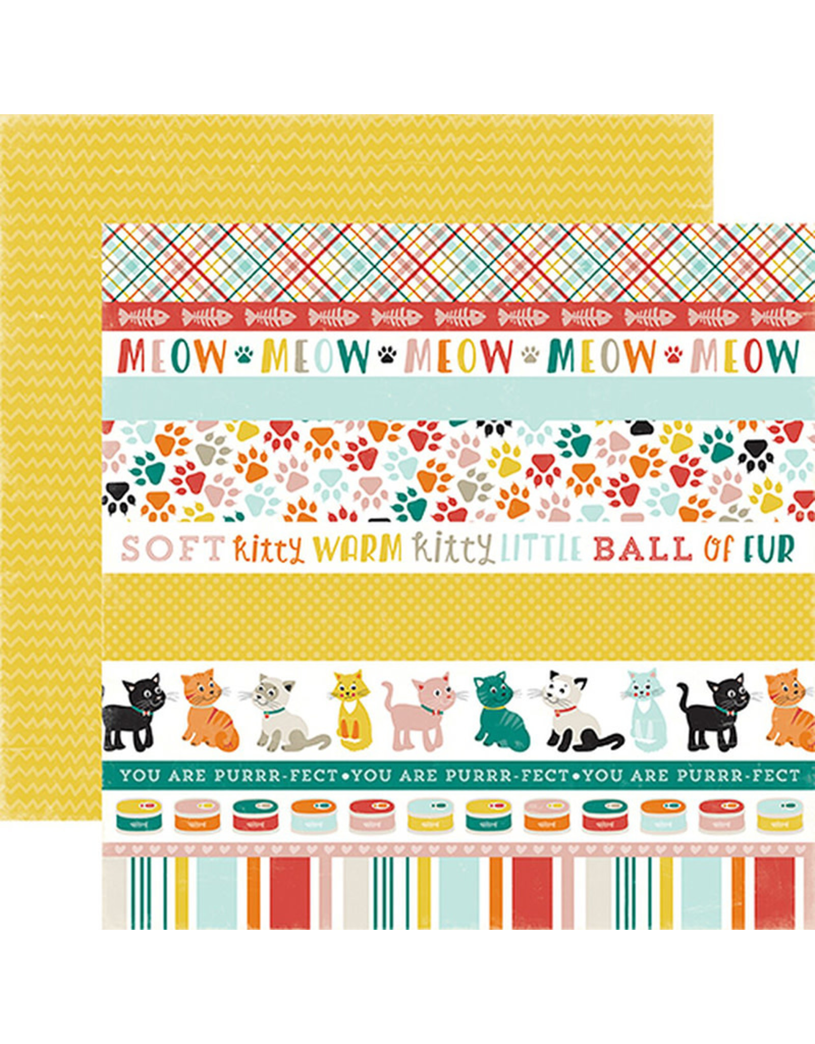 ECHO PARK PAPER ECHO PARK MEOW CAT BORDER STRIPS PAPER 12X12