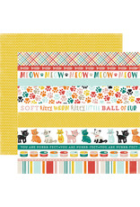 ECHO PARK PAPER ECHO PARK MEOW CAT BORDER STRIPS PAPER 12X12