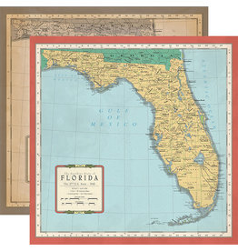 CARTA BELLA CARTA BELLA CARTOGRAPHY NO. 1 FLORIDA MAP PAPER 12X12