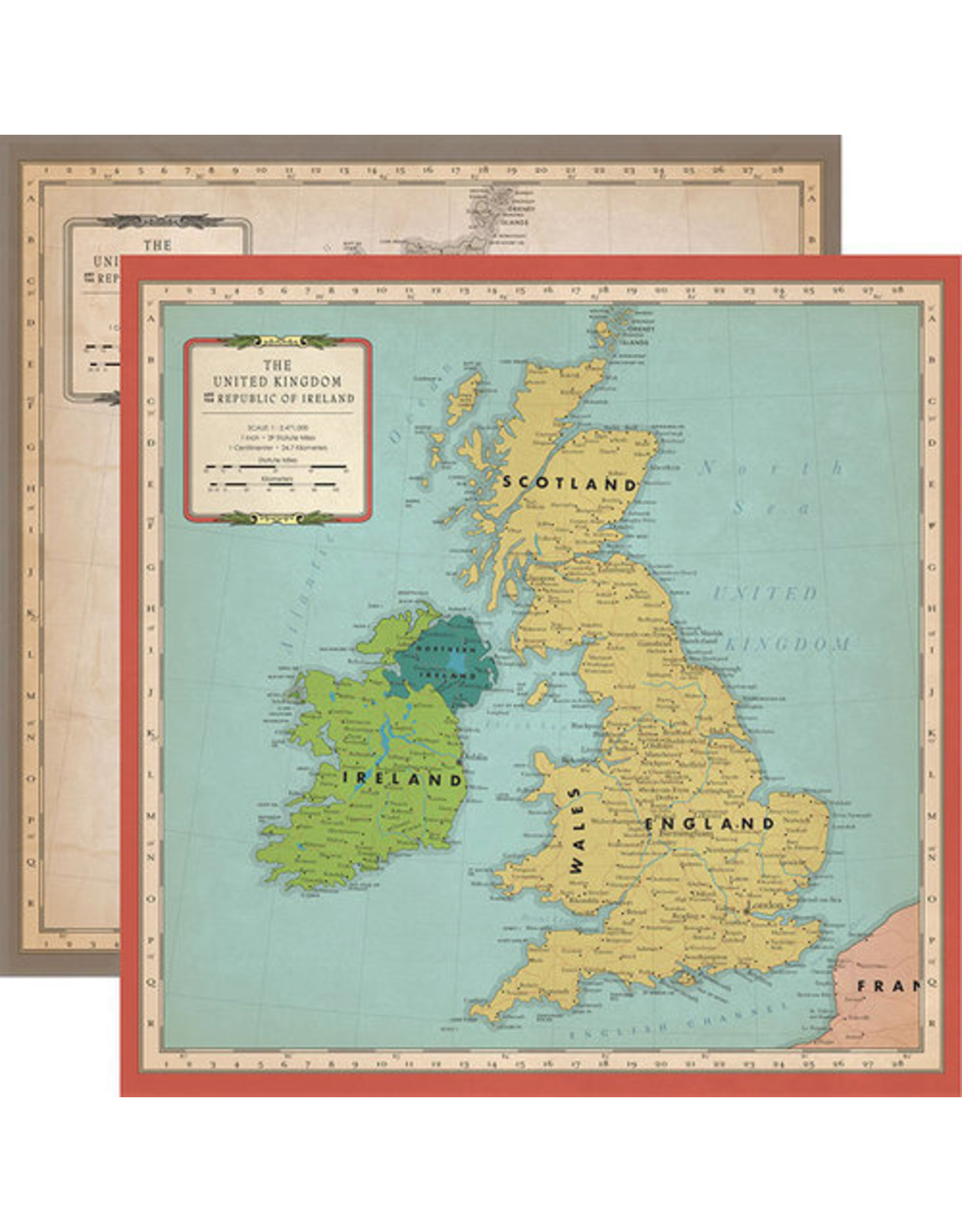 CARTA BELLA CARTA BELLA CARTOGRAPHY NO. 1 GREAT BRITAIN MAP PAPER 12X12