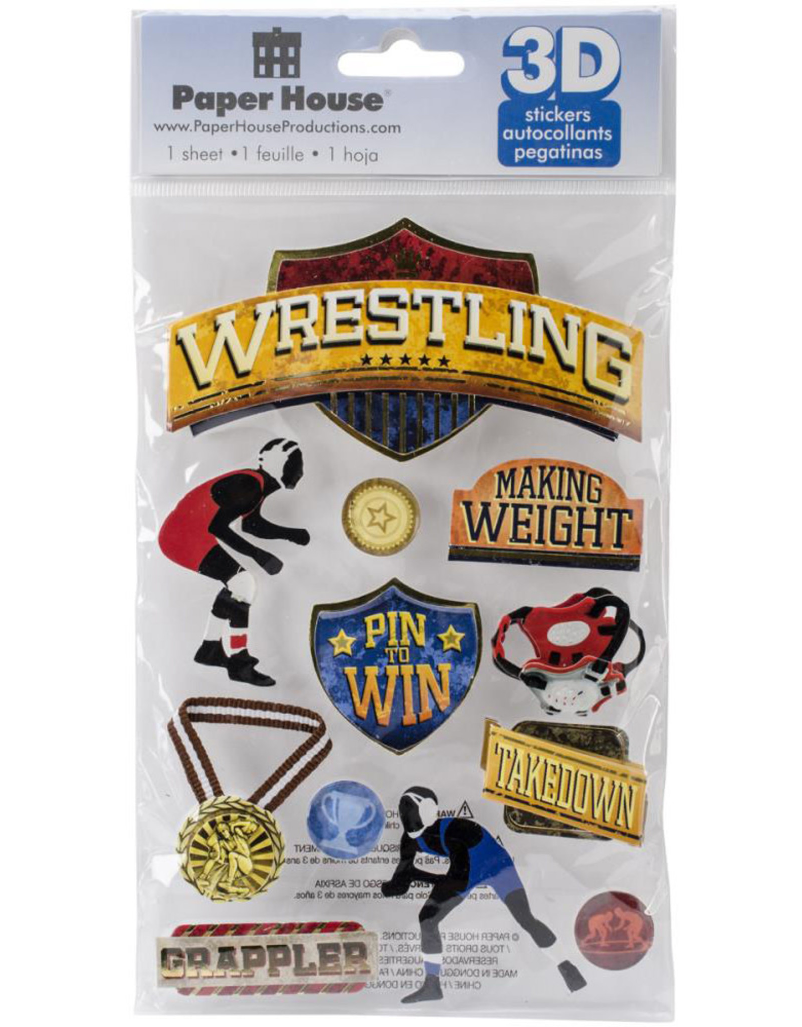 PAPER HOUSE PRODUCTIONS PAPER HOUSE WRESTLING 3D STICKERS