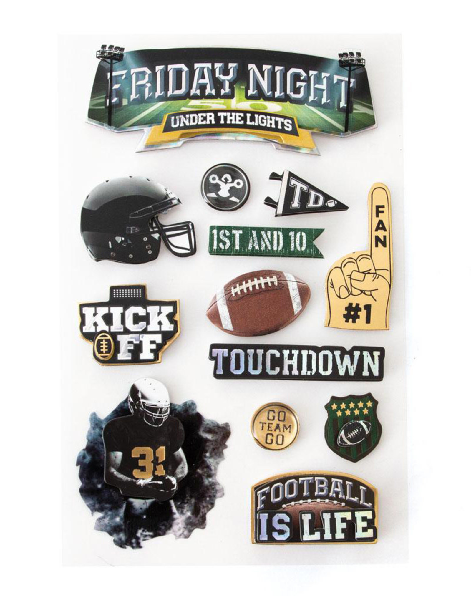 PAPER HOUSE PRODUCTIONS PAPER HOUSE FRIDAY NIGHT FOOTBALL 3D STICKERS