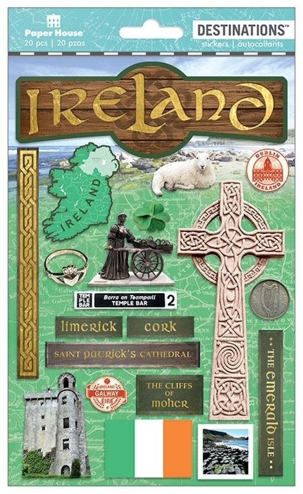 PAPER HOUSE PRODUCTIONS PAPER HOUSE DESTINATIONS IRELAND 3D STICKERS