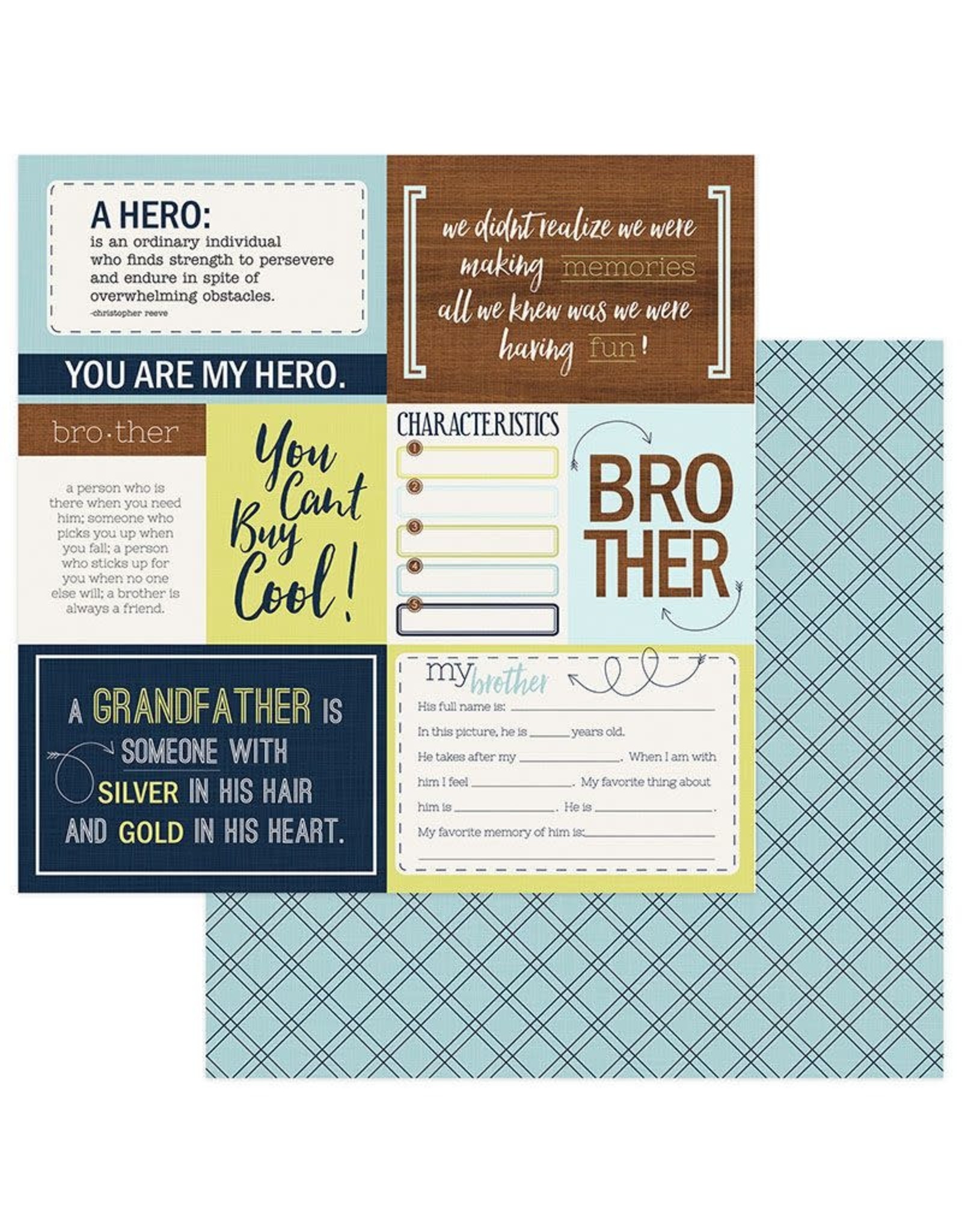 PHOTOPLAY PAPER 12X12 FAMILY TIES BOY