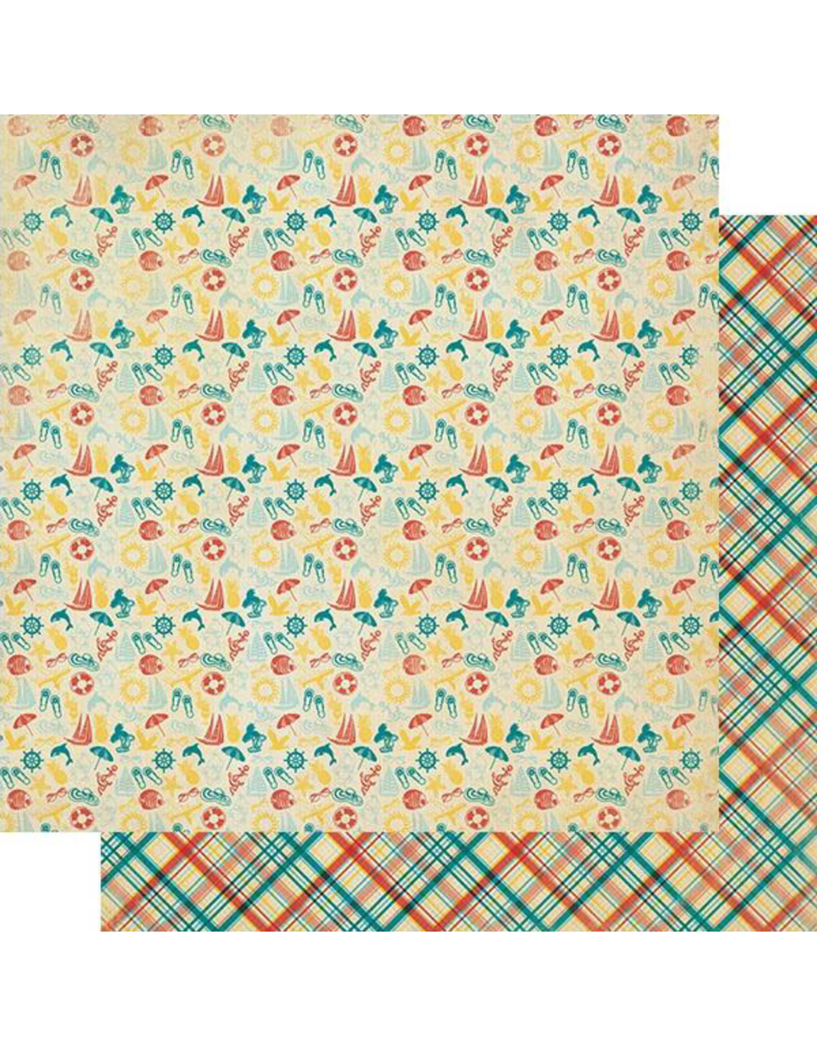 AUTHENTIQUE PAPER AUTHENTIQUE CALENDAR DOUBLE SIDED CARDSTOCK AUGUST PATTERNS 12X12