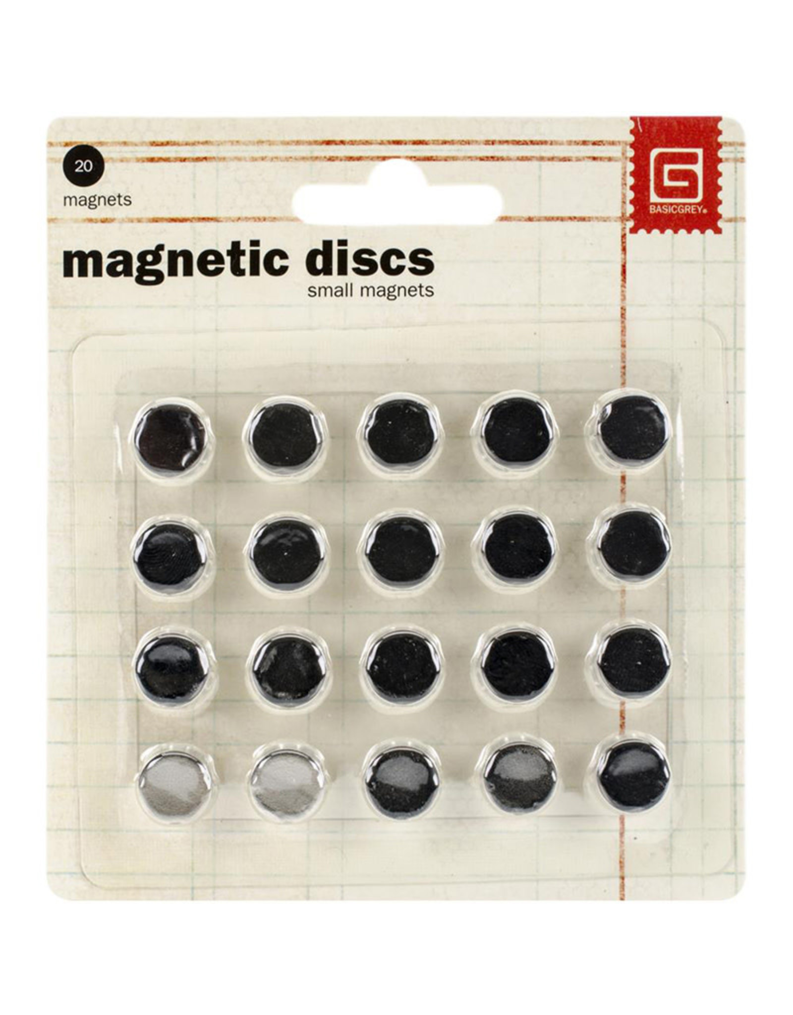 BASIC GREY BASIC GREY SMALL MAGNETIC DISCS 20PK