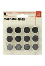 BASIC GREY BASIC GREY LARGE MAGNETIC DISCS 12PK MAGNETS