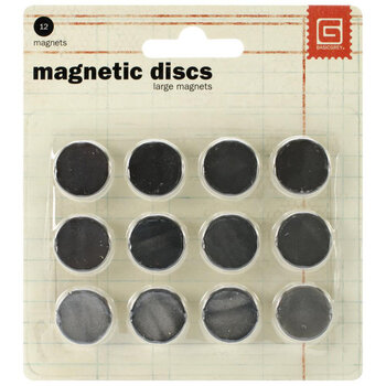 BASIC GREY LARGE MAGNETIC DISCS 12PK MAGNETS