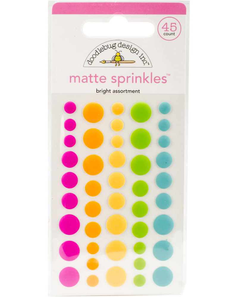 DOODLEBUG DESIGN DOODLEBUG DESIGN BRIGHT ASSORTMENT MATTE SPRINKLES 45PCS