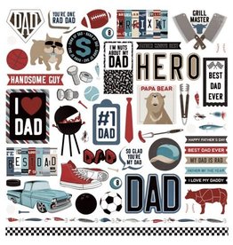 PHOTOPLAY PAPER PHOTOPLAY BEST DAD EVER ELEMENT STICKERS 12X12