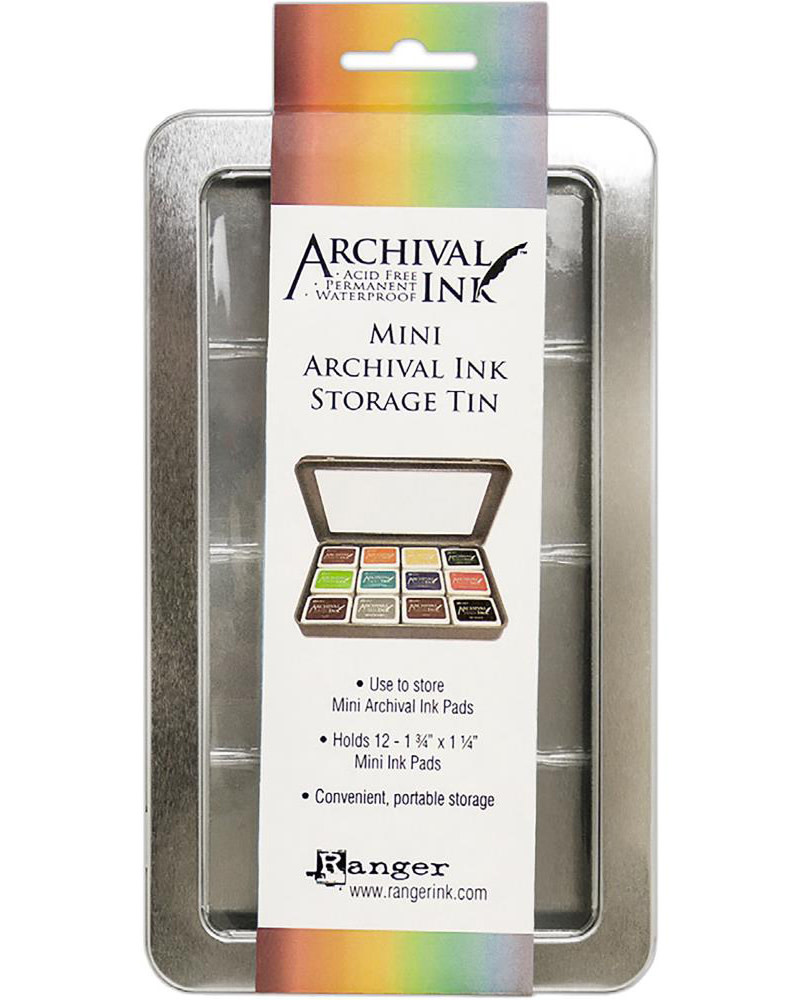 RANGER RANGER ARCHIVAL MINI INK STORAGE TIN HOLDS 12