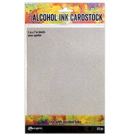 RANGER TIM HOLTZ ALCOHOL INK CARDSTOCK SILVER SPARKLE 5X7 10PC