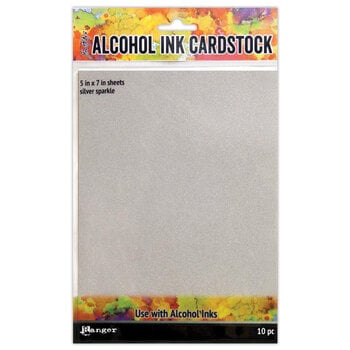 RANGER TIM HOLTZ ALCOHOL INK CARDSTOCK SILVER SPARKLE 5X7 10PC
