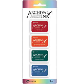 RANGER RANGER ARCHIVAL MINI INK PAD KIT #1 4PK