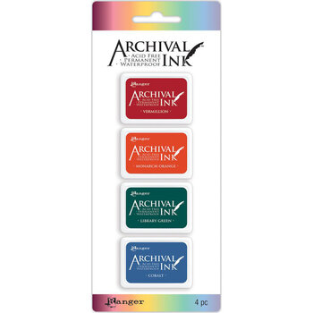 RANGER RANGER ARCHIVAL MINI INK PAD KIT #1 4PK