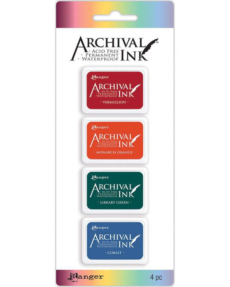 RANGER RANGER ARCHIVAL MINI INK PAD KIT #1 4PK