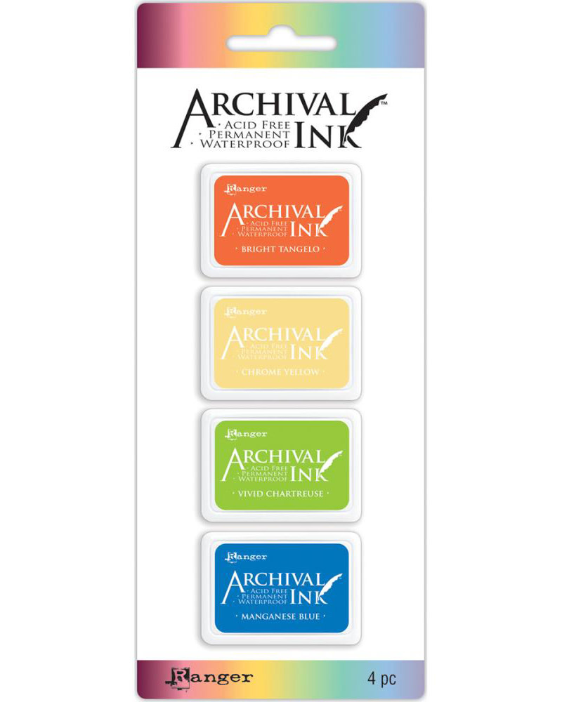 RANGER RANGER ARCHIVAL MINI INK PAD INK KIT #3 4PK