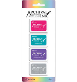 RANGER RANGER ARCHIVAL MINI INK PAD INK KIT #4 4PK