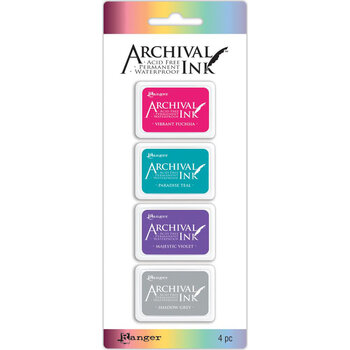RANGER RANGER ARCHIVAL MINI INK PAD INK KIT #4 4PK