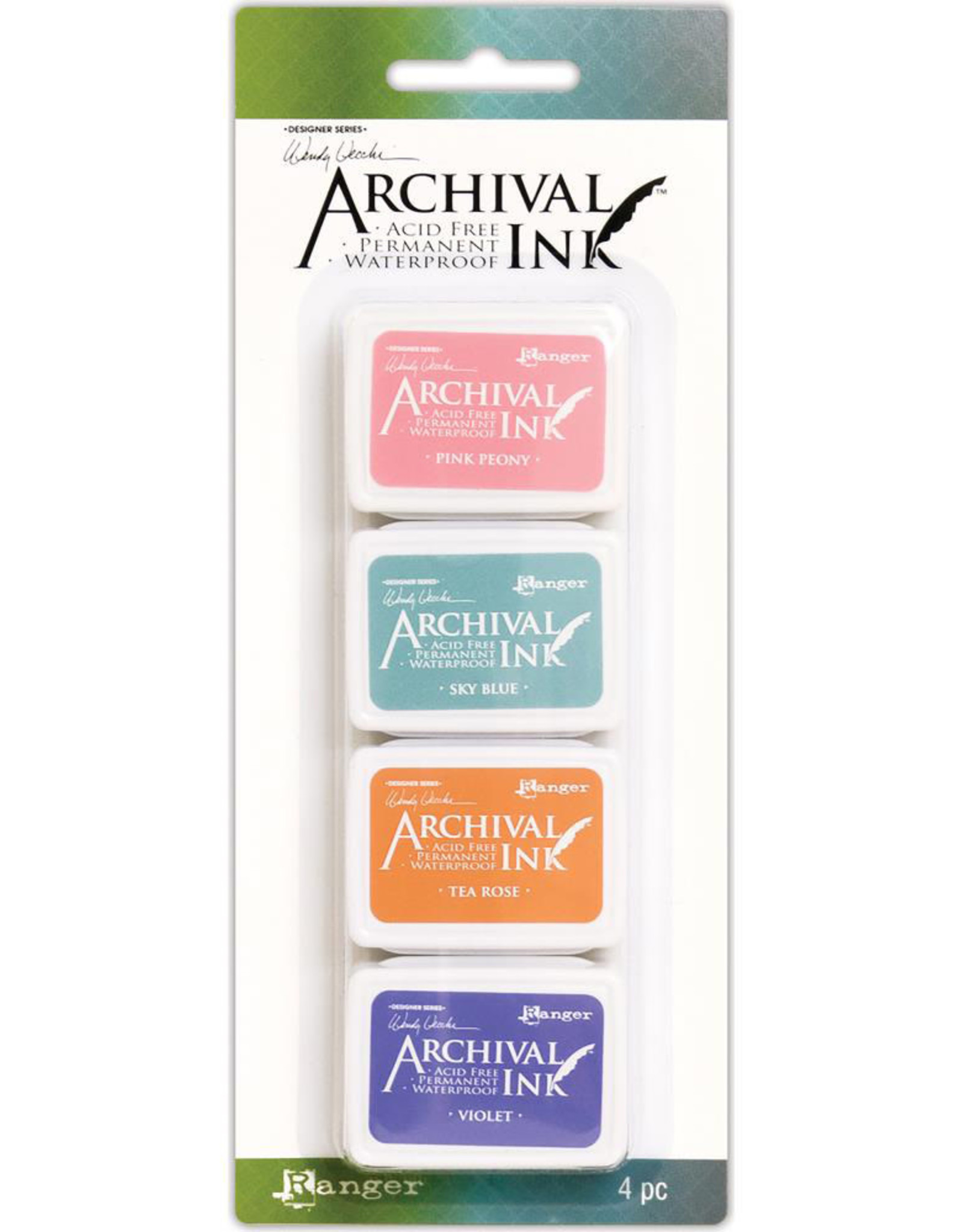 RANGER WENDY VECCHI ARCHIVAL MINI INK PAD KIT #3 4PK