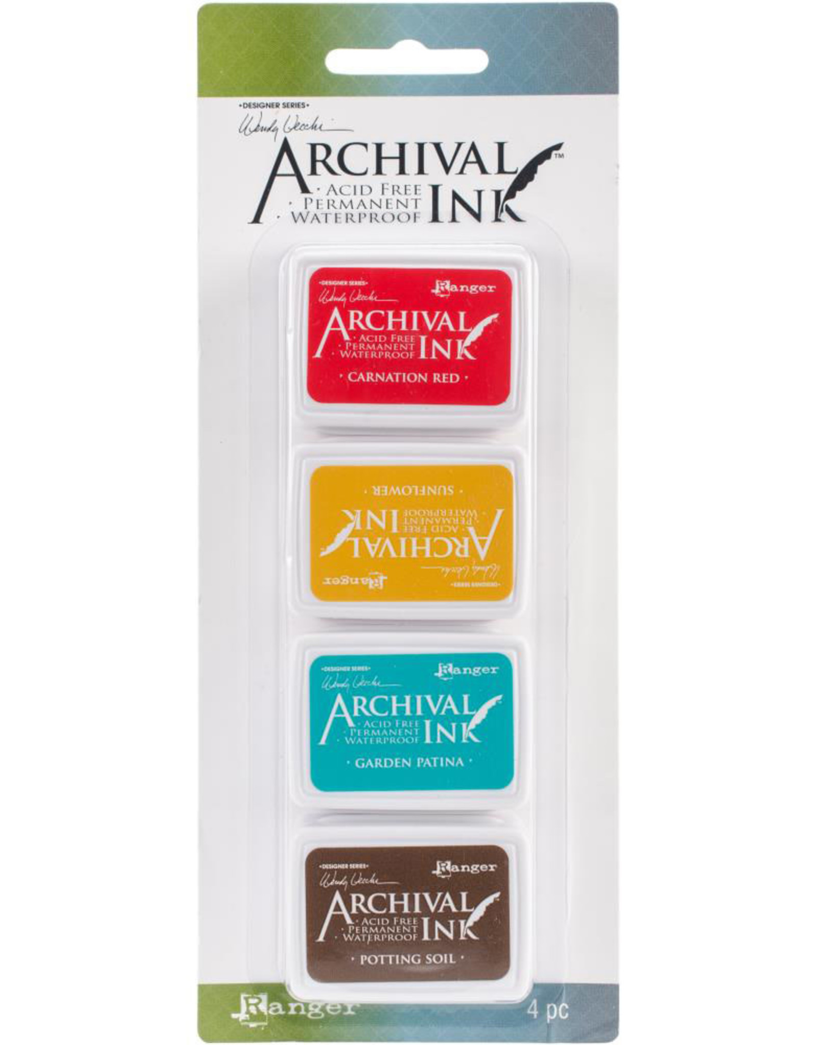 RANGER WENDY VECCHI ARCHIVAL MINI INK PAD KIT #1 4PK