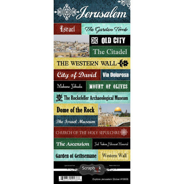 SCRAPBOOK CUSTOMS SCRAPBOOK CUSTOMS STICKERS EXPLORE JERUSALEM