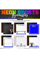 SCRAPBOOK CUSTOMS SCRAPBOOK CUSTOMS NEON GYMNASTICS 12X12 PAPER PACK 12 SHEETS