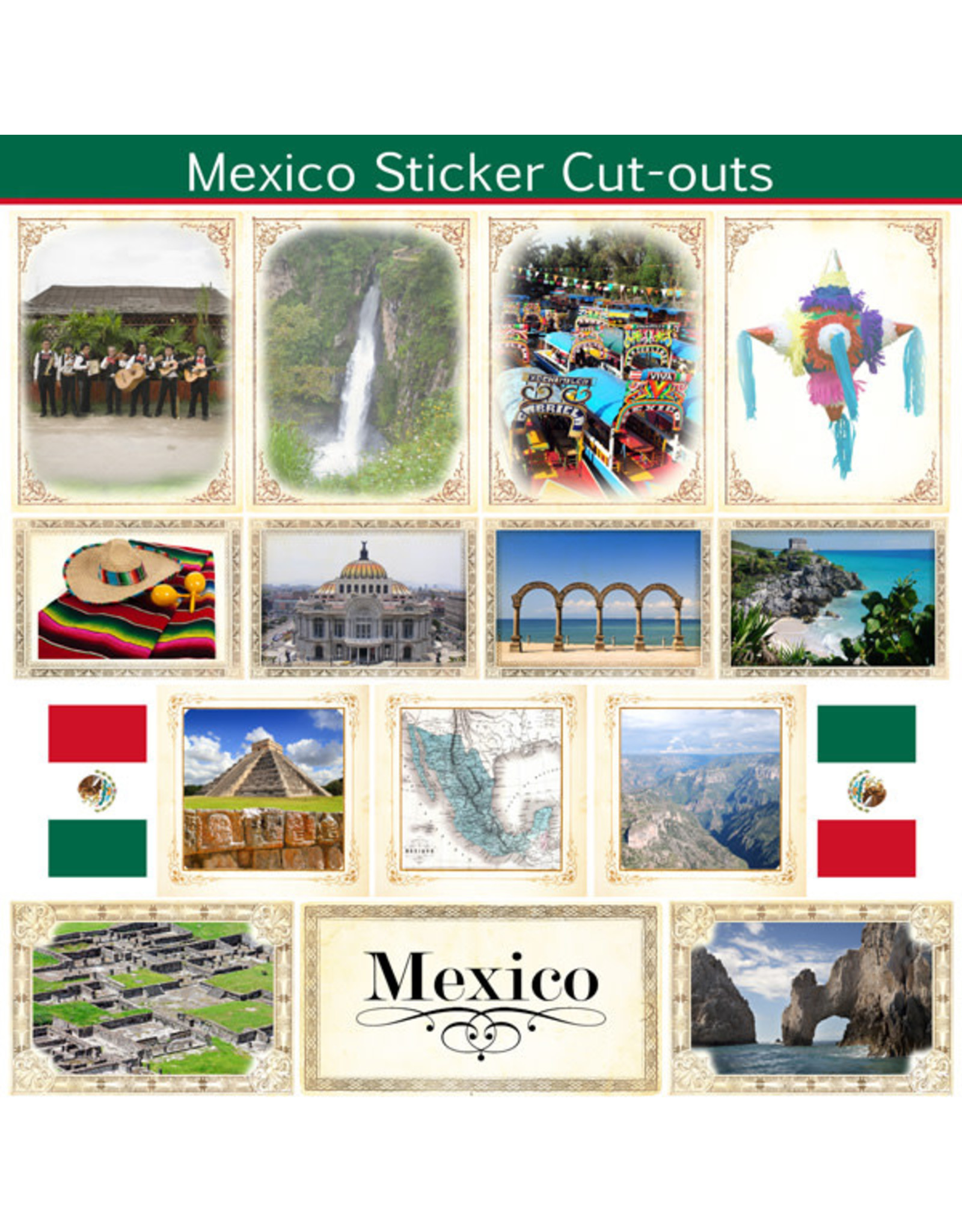 SCRAPBOOK CUSTOMS SCRAPBOOK CUSTOMS STICKERS PICTURE CUT OUT MEXICO