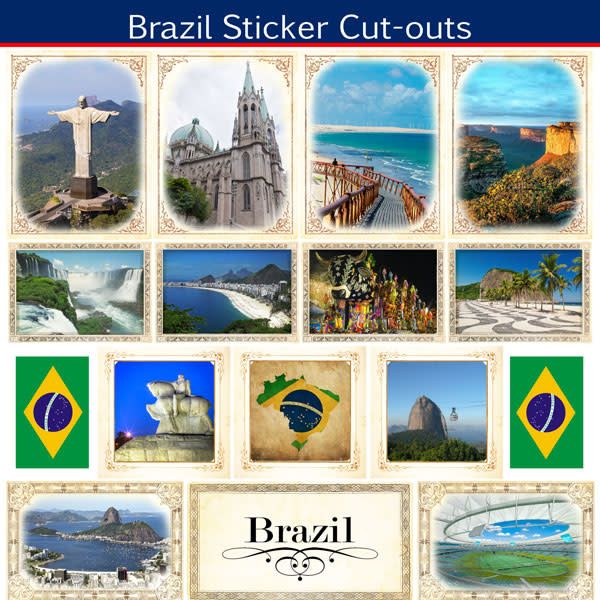 SCRAPBOOK CUSTOMS SCRAPBOOK CUSTOMS STICKERS PICTURE CUT OUT BRAZIL