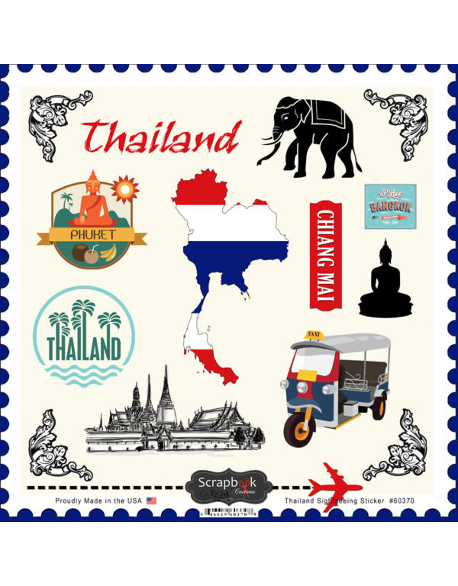 SCRAPBOOK CUSTOMS SCRAPBOOK CUSTOMS STICKERS SIGHTSEEING THAILAND